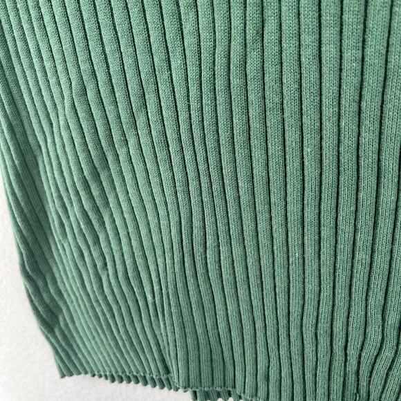 VARLEY Napier Sweater M Fitted Polo 1/4 Zip Ribbed Cotton Blend Green - Picture 8 of 15